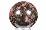 Polished Rhodonite Sphere - Madagascar #261471-1